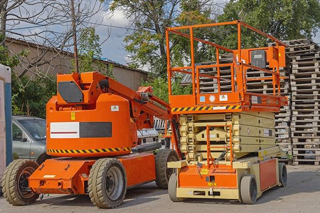 industrial forklift transporting goods in a warehouse setting in Lafayette CA